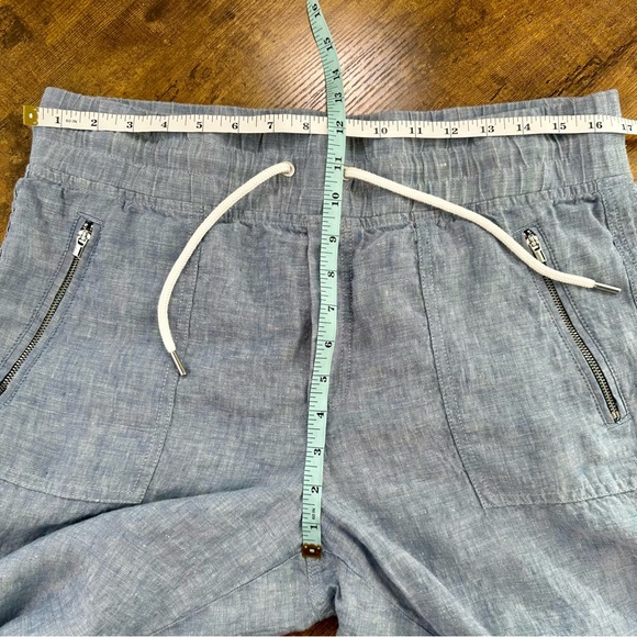 Athleta Cabo Linen Light Blue Drawstring Joggers, 12 - Picture 15 of 16